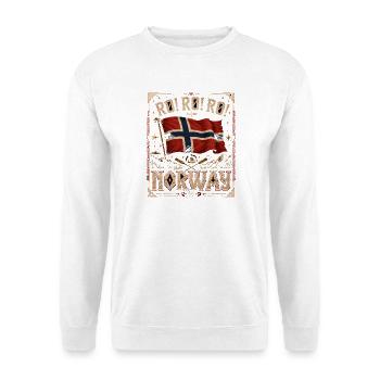 Roll Roll Norway Norwegen Wikinger Flagge - Unisex Pullover - Weiß - Vorne