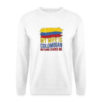 Ehefrau ist kolumbianische Flagge Kolumbien - Unisex Pullover - Weiß - Vorne