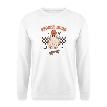 Spooky Doodle Ghost Skateboard - Unisex Pullover - Weiß - Vorne