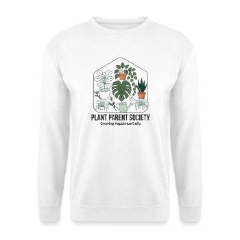 Plant Parent Society: Grüner Lebensstil - Unisex Pullover - Weiß - Vorne