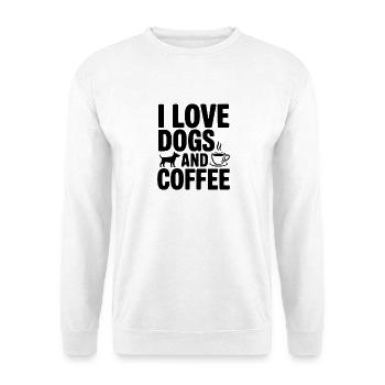 Ich liebe Hunde und Kaffee - Unisex Pullover - Weiß - Vorne