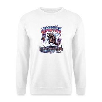 JIMOTHY Waschbär Retro - Unisex Pullover - Weiß - Vorne