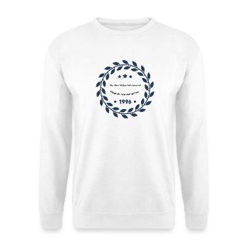 Vintage Lorbeerkranz 1996 Emblem, 30. Geburtstag  - Unisex Pullover - Weiß - Vorne
