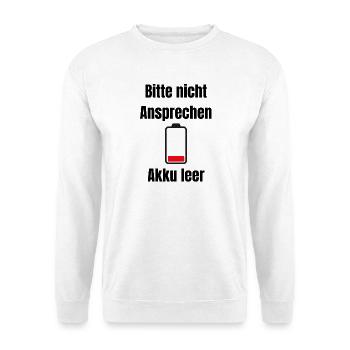 Niedrige Batterie Silhouette - Unisex Pullover - Weiß - Vorne