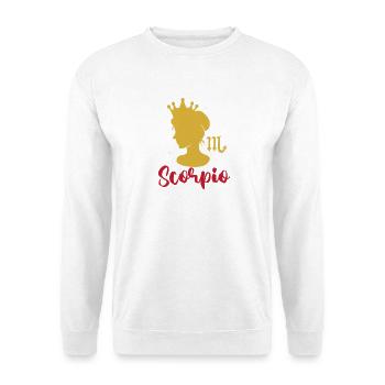 Sternzeichen Skorpion - Unisex Pullover - Weiß - Vorne - Alina (178cm) & Michal (187cm)