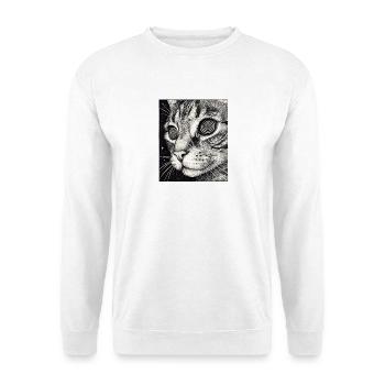 Hypnotic cat gaze in space - Unisex Sweatshirt - white - Front