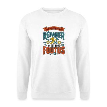 Papa Bricoleur Humour Cadeau - Sweat-shirt Unisexe - blanc - Devant
