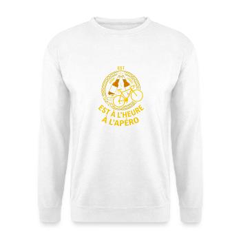 Vélo et Apéro Humour Cycliste - Sweat-shirt Unisexe - blanc - Devant