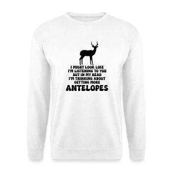 Antelope Animal Saying Humor - Unisex Sweatshirt - white - Front