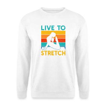 Yoga Live To Stretch Yoga Drôle - Sweat-shirt Unisexe - blanc - Devant