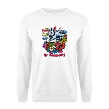 Der Hase läuft nicht. Er hoppelt! - Unisex Pullover - Weiß - Vorne