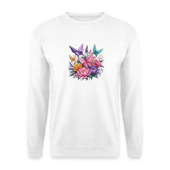 Origami Wings Floral Splendour - Unisex Sweatshirt - white - Front