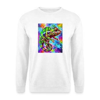 Chamäleon - Unisex Pullover - Weiß - Vorne - Alina (178cm) & Michal (187cm)