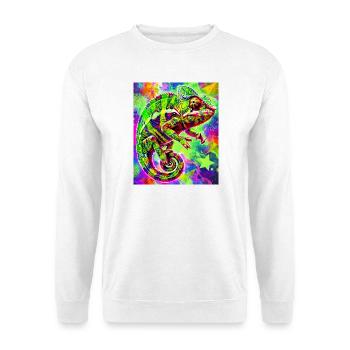 Chamäleon - Unisex Pullover - Weiß - Vorne - Alina (178cm) & Michal (187cm)