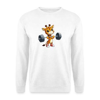 Giraffe Dumbbell Cartoon Fitness Workout Training - Unisex Sweatshirt - white - Front