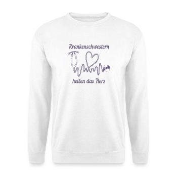 Herzformiges Stethoskop: Wir heilen das Herz - Unisex Pullover - Weiß - Vorne
