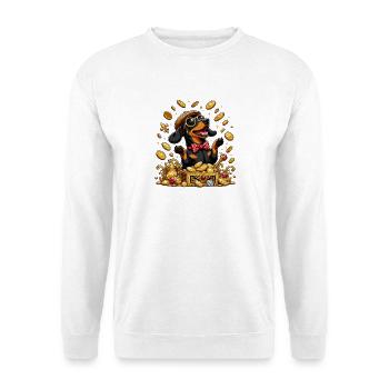 Teckel Deluxe Trésor d’Or - Sweat-shirt Unisexe - blanc - Devant