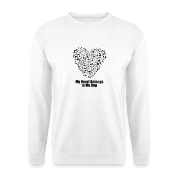 Mon cœur appartient à mon chien - Sweat-shirt Unisexe - blanc - Devant