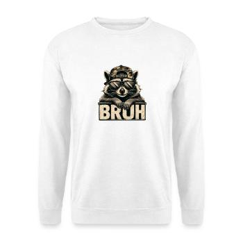 Bruh raccoon with sunglasses - Unisex Sweatshirt - white - Front