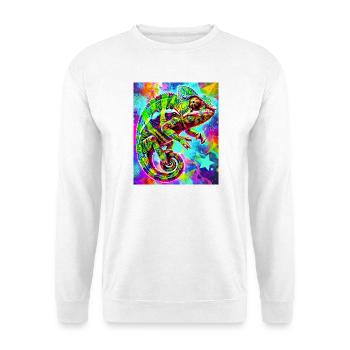 Chamäleon - Unisex Pullover - Weiß - Vorne - Alina (178cm) & Michal (187cm)
