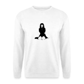Illustration de la jeune fille gothique en robe noire - Sweat-shirt Unisexe - blanc - Devant