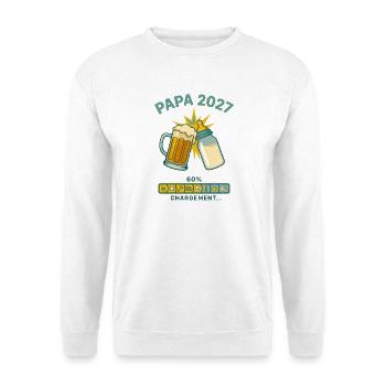 Futur Papa 2027 Chargement En Cours Humour - Sweat-shirt Unisexe - blanc - Devant