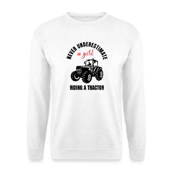 Tractor Girl Power - Unisex Pullover - Weiß - Vorne