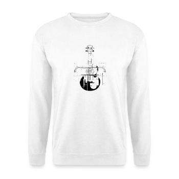 Ukulele Zeichnung - Unisex Pullover - Weiß - Vorne