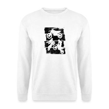 Motocross - Sweat-shirt Unisexe - blanc - Devant