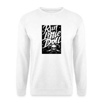 Run Little Doll – Creepy Print - Unisex Pullover - Weiß - Vorne