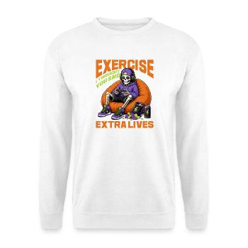Skeleton Gamer Gaming Halloween - Unisex Pullover - Weiß - Vorne - Alina (178cm) & Michal (187cm)