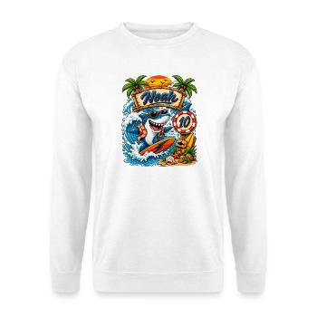Noah Shark Surfer 10th Birthday - Unisex Sweatshirt - white - Front