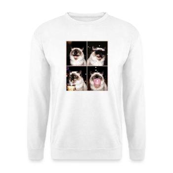 Katzen Himalaya Katze - Unisex Pullover - Weiß - Vorne - Alina (178cm) & Michal (187cm)