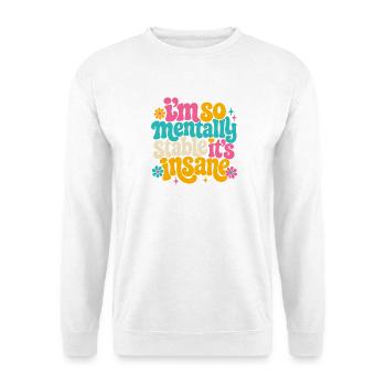 Psychedelischer Stabilitäts-Slogan - Unisex Pullover - Weiß - Vorne - Alina (178cm) & Michal (187cm)