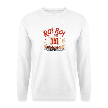  Røl Rør Wikinger Langschiff Norwegen Nordische - Unisex Pullover - Weiß - Vorne - Alina (178cm) & Michal (187cm)