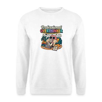 Professional Overthinker - Unisex Pullover - Weiß - Vorne - Alina (178cm) & Michal (187cm)