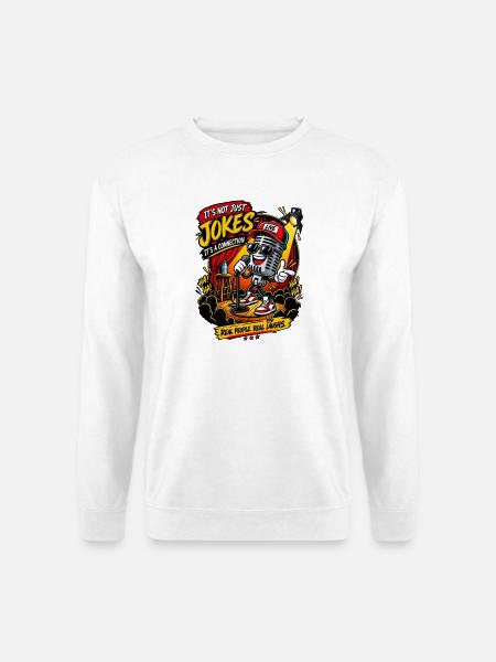 Live-Mikro: Verbindung durch Witze - Unisex Pullover - Weiß