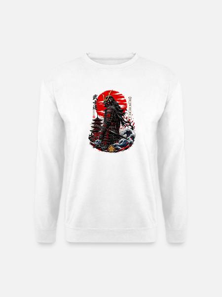 Samurai am Roten Mond - Unisex Pullover - Weiß