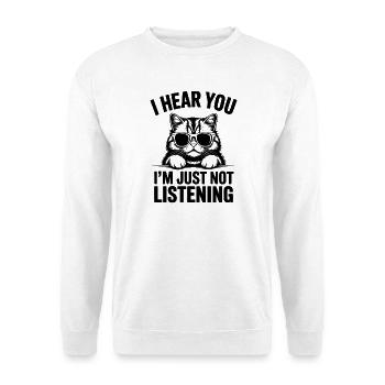 Perserkatze Sprüche Lustiges Perserkatze Geschenk  - Unisex Pullover - Weiß - Vorne - Alina (178cm) & Michal (187cm)