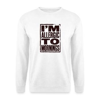 Vintage I'm Allergic To Mornings - Unisex Pullover - Weiß - Vorne - Alina (178cm) & Michal (187cm)