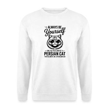 Perserkatze Sprüche Lustiges Perserkatze Geschenk  - Unisex Pullover - Weiß - Vorne - Alina (178cm) & Michal (187cm)