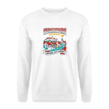 Nuremberg Germany Imperial City Charm Skyline - Unisex Pullover - Weiß - Vorne - Alina (178cm) & Michal (187cm)