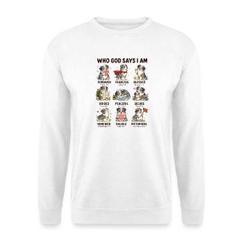  Von Wem Gott Sagt, Dass Ich Ein Elefant Bin? - Unisex Pullover - Weiß - Vorne - Alina (178cm) & Michal (187cm)