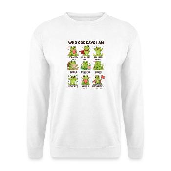  Von Wem Gott Sagt, Dass Ich Ein Elefant Bin? - Unisex Pullover - Weiß - Vorne - Alina (178cm) & Michal (187cm)