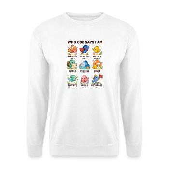  Von Wem Gott Sagt, Dass Ich Ein Elefant Bin? - Unisex Pullover - Weiß - Vorne - Alina (178cm) & Michal (187cm)
