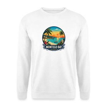 Montego Bay Jamaika Karibik Strand - Unisex Pullover - Weiß - Vorne - Alina (178cm) & Michal (187cm)