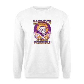 Süßes ASAP Halloween Faultier Sloth  - Unisex Pullover - Weiß - Vorne - Alina (178cm) & Michal (187cm)