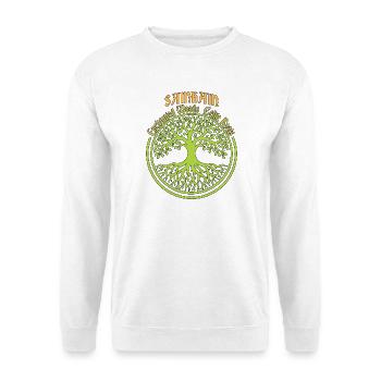 Samhain Verzauberte Wälder – keltische Wurzeln - Unisex Pullover - Weiß - Vorne - Alina (178cm) & Michal (187cm)