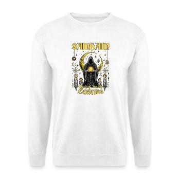 Samhain-Mystische Geheimnisse gefeierte Wicca-Wicca-Geheimnisse - Unisex Pullover - Weiß - Vorne - Alina (178cm) & Michal (187cm)