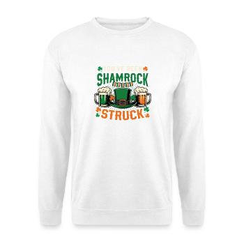Shamrock Struck Irish Leprechaun Hat Beer Mugs Art - Unisex Pullover - Weiß - Vorne - Alina (178cm) & Michal (187cm)